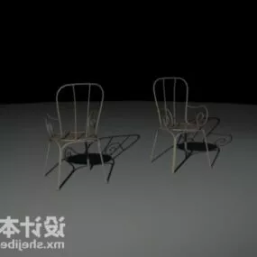 Coffee Iron Chair High Back 3d model