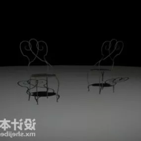 Classic Carving Iron Chair 3d model