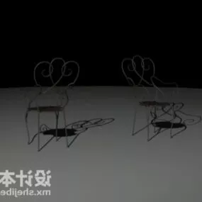 Old Rust Iron Chair 3d model