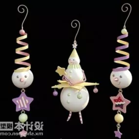 New Year Snowman Hanging Decorating 3d model
