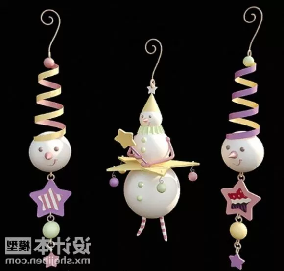 New Year Snowman Hanging Decorating 3d model New Year Snowman Hanging Decorating 3d model