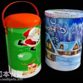 New Year Cake Cylinder Gift Box 3d model