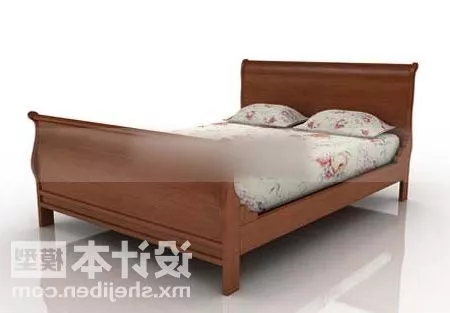 Double Bed Antique Shaped 3d model Double Bed Antique Shaped 3d model