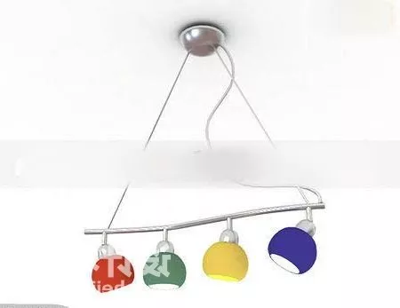 Modern Pendant Ceiling Lamp With Bronze Branches Blooming 3d model