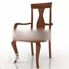 Asian Wood Chair 3d model
