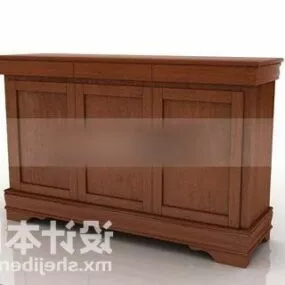 Antique Wooden Desk 3d model