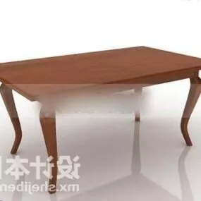 Wood Coffee Table Antique Leg 3d model