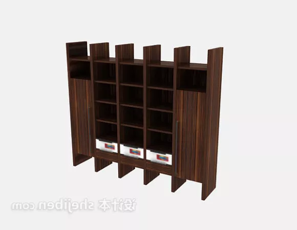 Bookcase Office Cabinet Classic Style 3d model