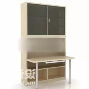 Office Cabinet With Table Modern Furniture 3d model