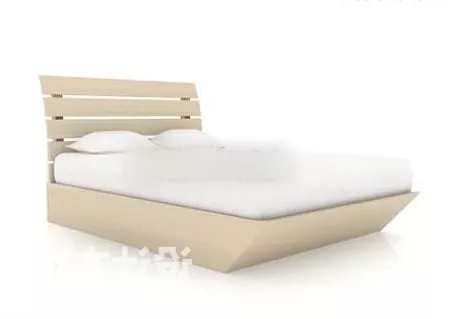 Double Bed Modern Wooden Material 3d model Double Bed Modern Wooden Material 3d model