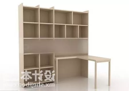 Bookcase Office Cabinet Classic Style 3d model