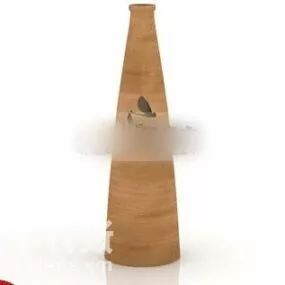 Wooden Vase Decorative 3d model