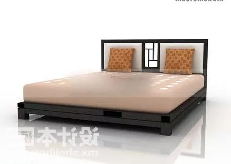 Double Bed Grey Painted 3d model Double Bed Grey Painted 3d model