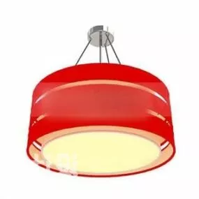 Red Round Chandelier 3d model
