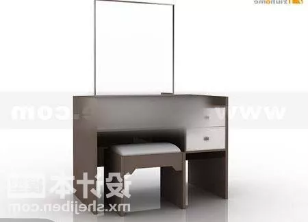 Rectangular Mirror With Floral Corner Decoration 3d model