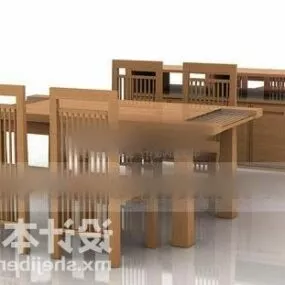 Table And Chair With Cabinet Set 3d model