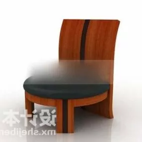 Round Wood Sofa Chair 3d model