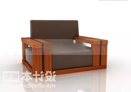 Black Fabric Armchair 3d model