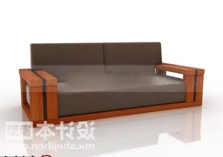 Red Wood Sofa Modern Style 3d model Red Wood Sofa Modern Style 3d model