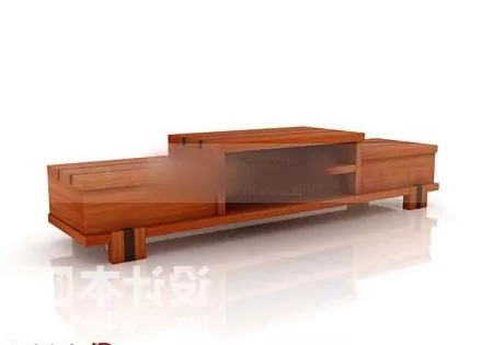 Lcd Tv Flat Style With Stand 3d model