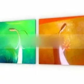 Stylized Women Painting Wall Photo 3d model