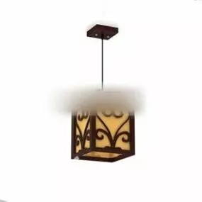 Carved Frame Vintage Ceiling Chandelier 3d model
