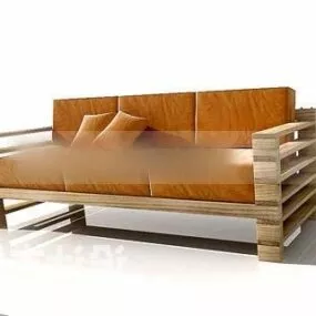 Wood Sofa Pallet Frame 3d model