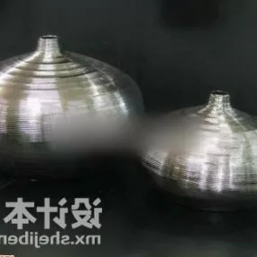 Silver Vase Pot Decorating 3d model