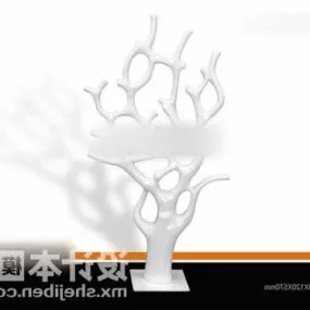 Tableware White Dry Tree Decorating 3d model