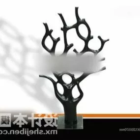 Tableware Black Dry Tree Decorating 3d model