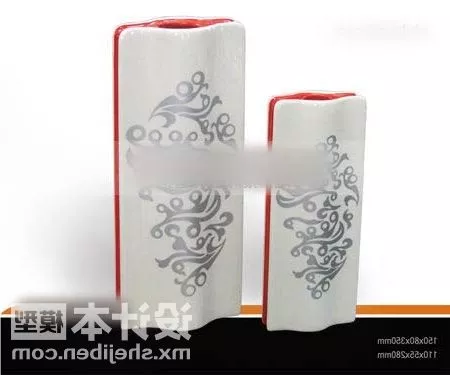 Ceramic Vase With Circular Textures 3d model