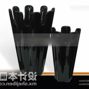 Black Vase Pot Decorating 3d model
