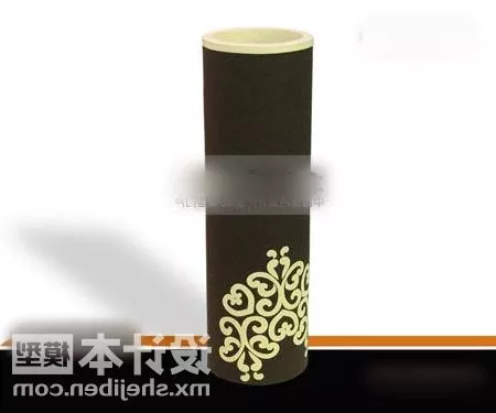 Glass Vase With White Flowers 3d model