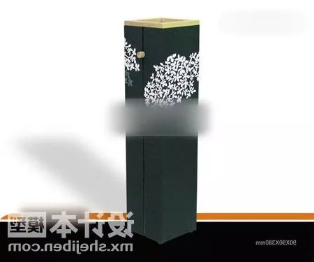 Pink Flower In Glass Vase 3d model