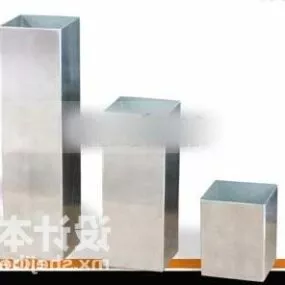 Stainless Steel Kitchen Rectangular Jar 3d model