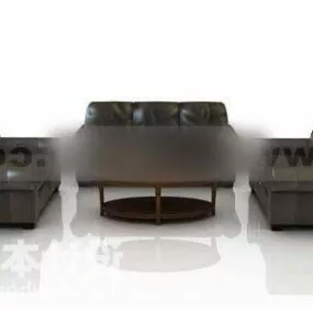 Combine Leather Sofa 3d model