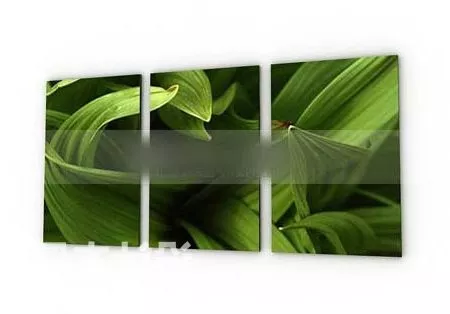 Chinese Three Painting With Text 3d model