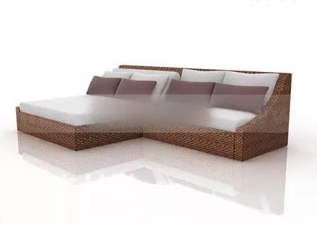 Sectional Bamboo Sofa 3d model Sectional Bamboo Sofa 3d model