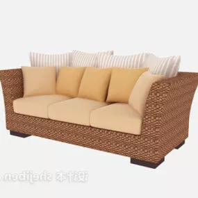 Beautiful Bamboo Sofa 3d model