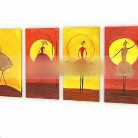 Dancer Picture Wall Mount Set 3d model