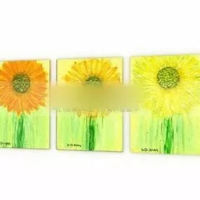 Yellow Wall Painting 3d model