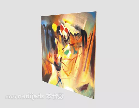 Abstract Warm Color Painting 3d model Abstract Warm Color Painting 3d model
