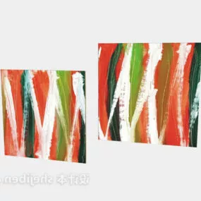 Colorful Abstract Wall Painting 3d model