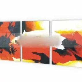 Three Pieces Decorative Painting 3d model