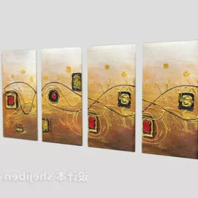 Abstract Wall Painting Artwork 3d model