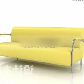 Yellow Fabric Sofa V1 3d model