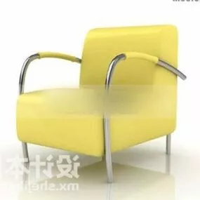 Single Armchair Yellow Color 3d model