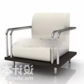 Single Armchair White Color 3d model