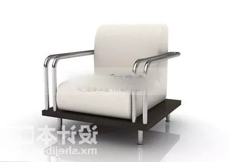 Single Armchair White Color 3d model Single Armchair White Color 3d model