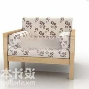 Vintage Fabric Sofa Armchair 3d model